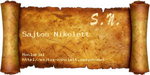 Sajtos Nikolett névjegykártya